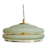 Suspension in green granite glass with gold edging - 4 copies in stock