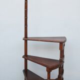 Spiral staircase for library made of mahogany wood
