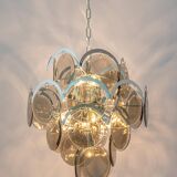 Vistosi Chrome Suspension with Smoked Glass Discs, Italy, 1970s