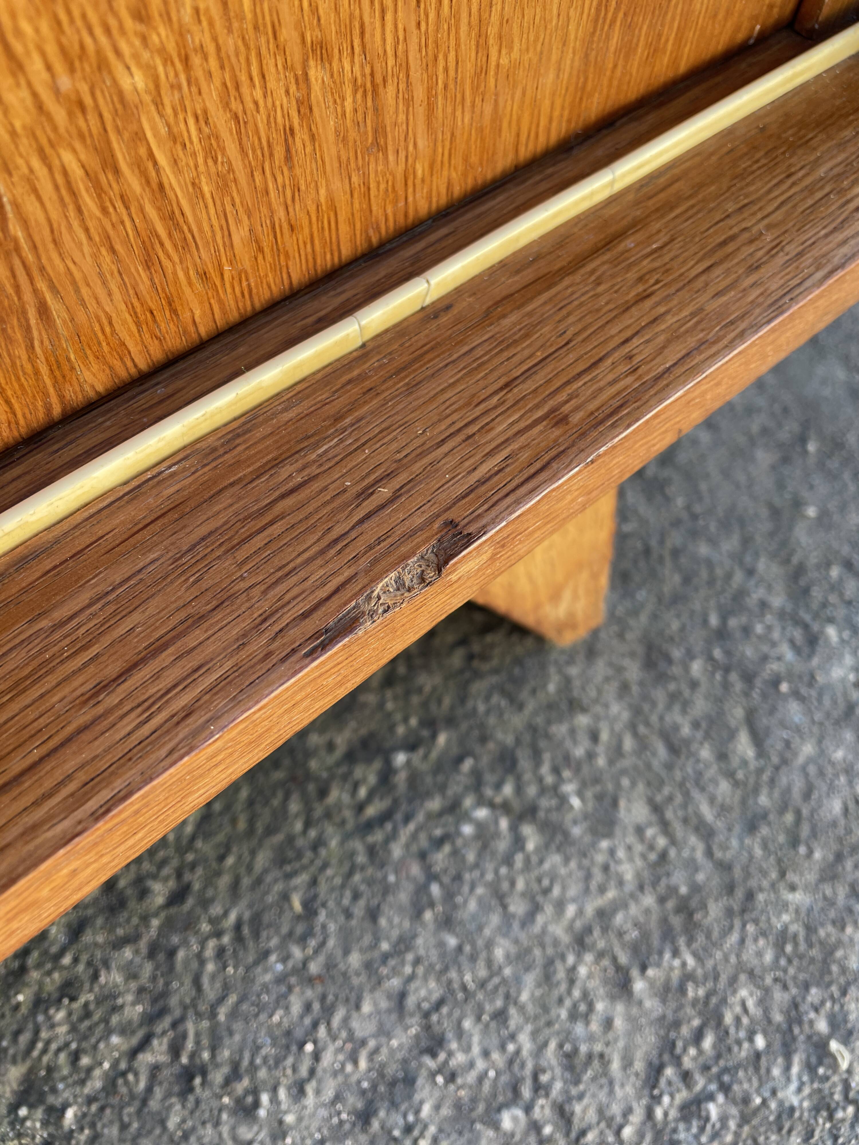 Light oak sliding door wardrobe, 1960