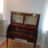 Cylinder desk with display case