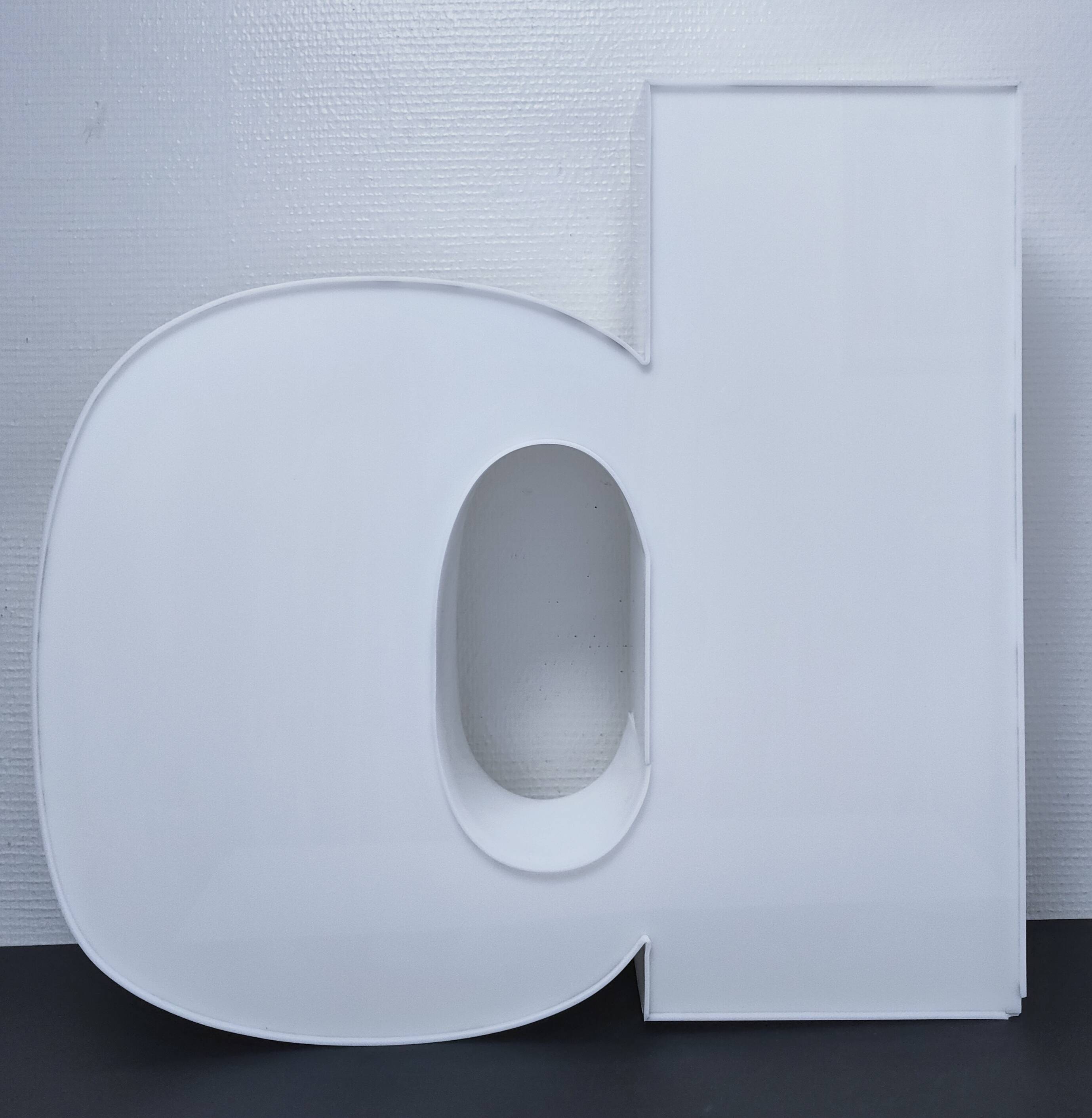 Letter lamp "D" plexiglass 80s