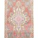 4x8 Rug For Guest Room Red & Pink Vintage Rug, 124x230Cm SK 3780