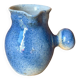Blue ceramic pitcher by Albert Breton Vezelay