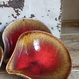 Four bowls free-form cups with French metal enamel