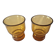 set of 2 smoked yellow amber vintage Pernod SA glasses