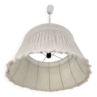 Large macrame pendant lamp 1970s / adjustable height
