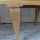 Pair of vintage bedside tables in raw wood, mirrored tops.