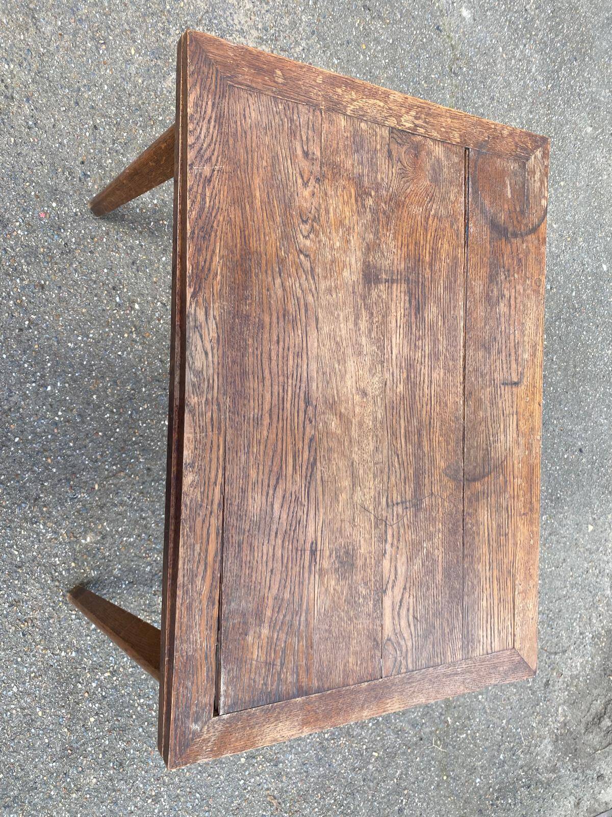 Scandinavian extendable dining table with storage in 19th-century oak.