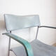 Chaise Lammhults en cuir et bois bleu