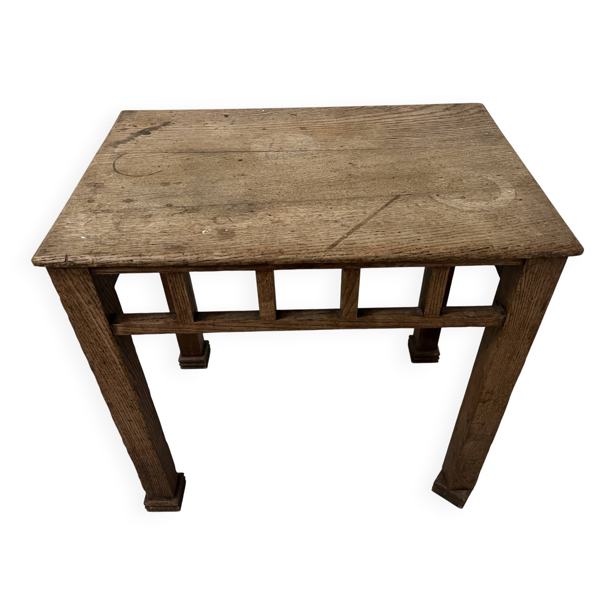 Architectural coffee table in solid oak. 20th century.