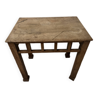 Architectural coffee table in solid oak. 20th century.