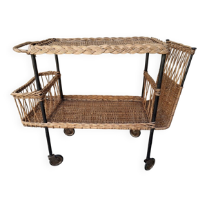 table roulante en rotin