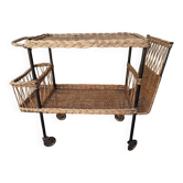 Rattan rolling table