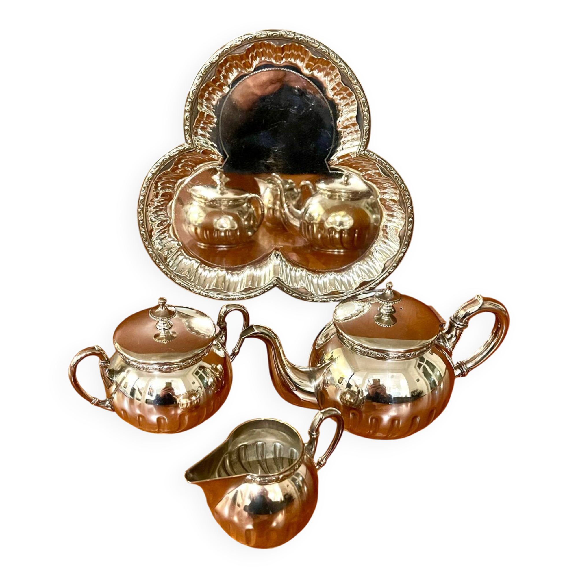 WMF tea set, silver-plated metal, 4 pieces