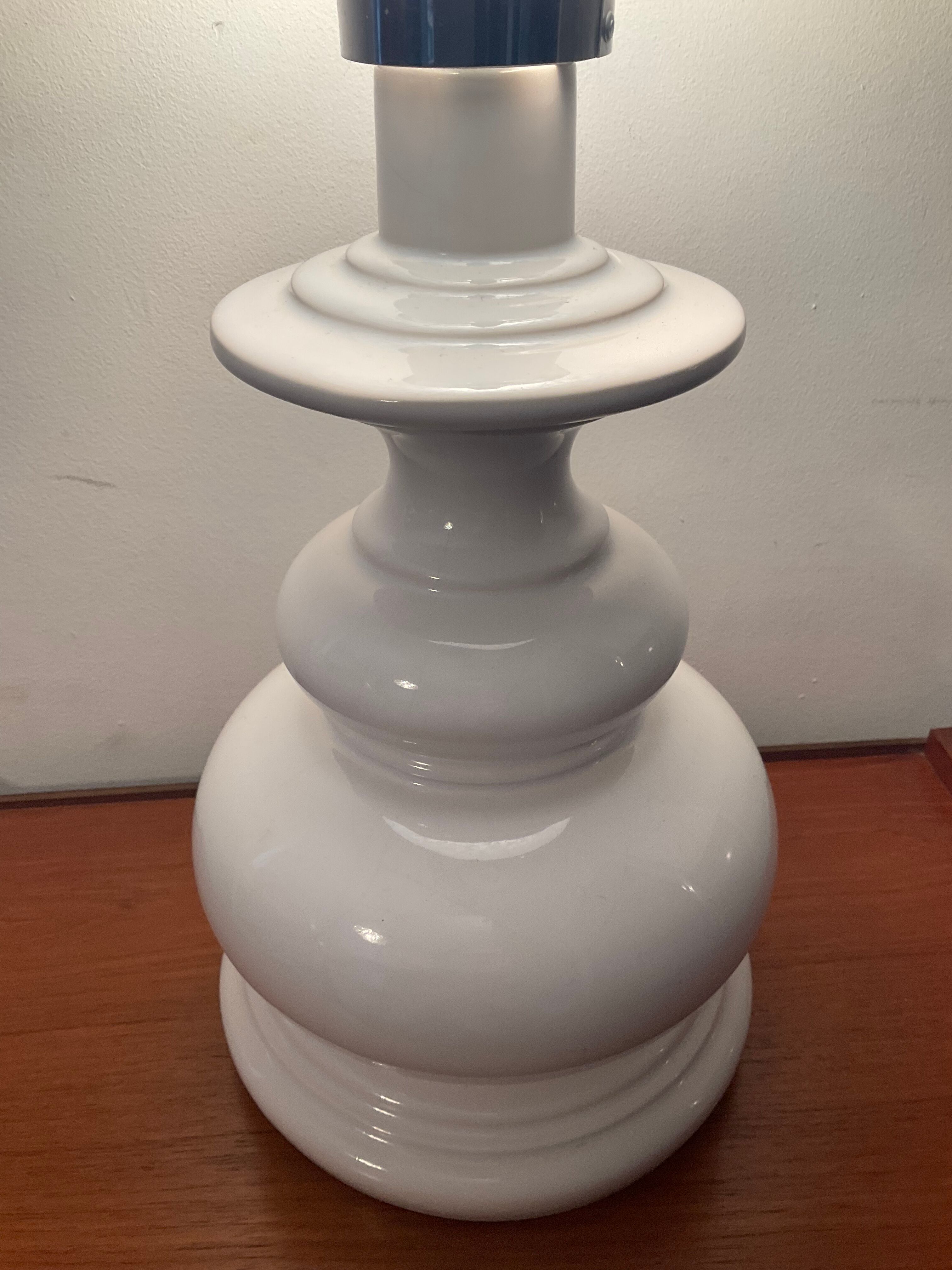Vintage lamp in clichy glass and glazed ceramic