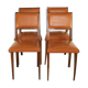 Set of four chairs in wood and leatherette