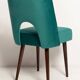 Chaise « shell » en velours crème et bois, Pologne, 1960s