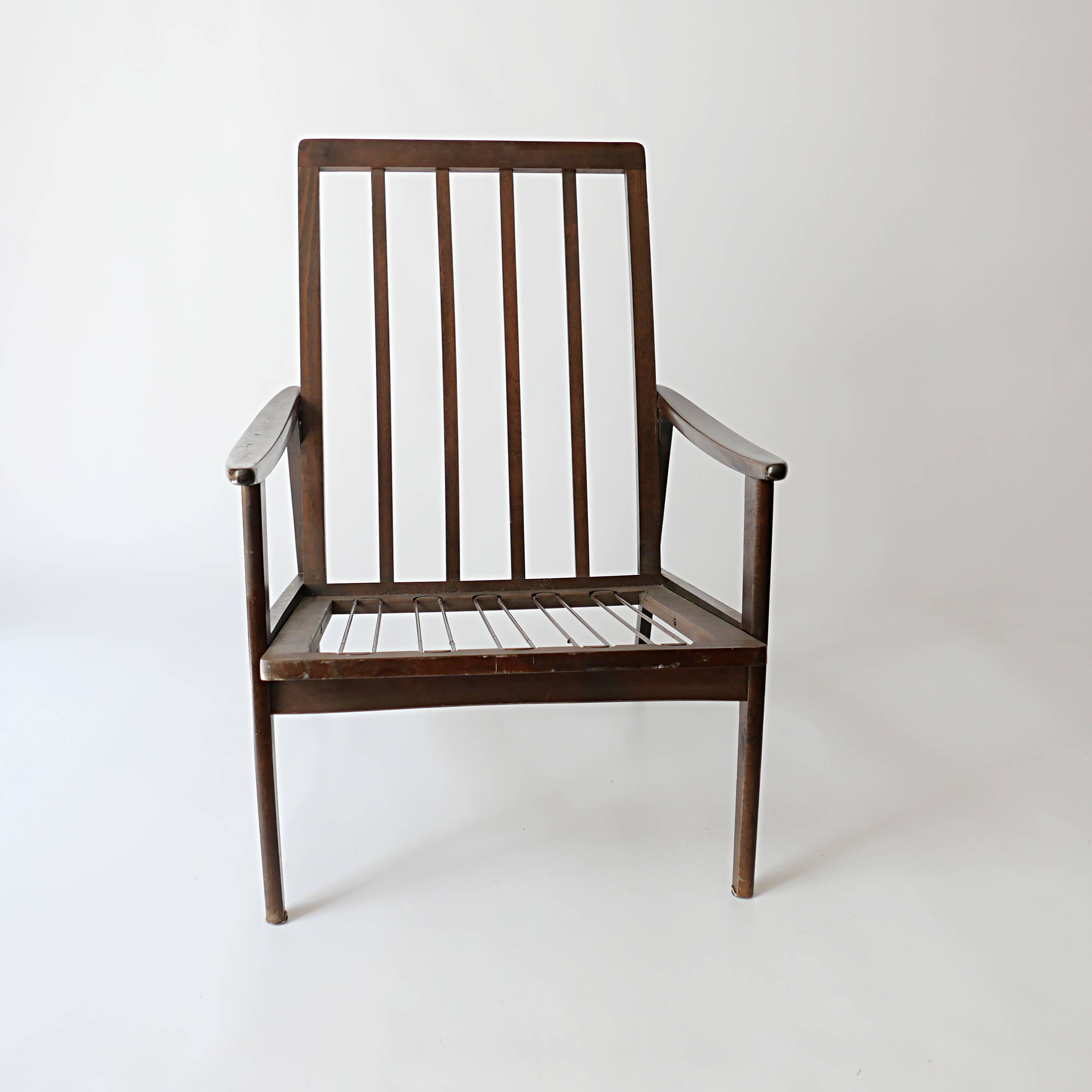 Fauteuil en teck scandinave design vintage des années 70 1970