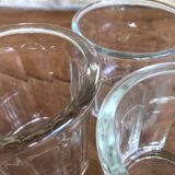 3 mismatched glass jam jars