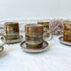 6 tasses et sous tasses en Grès émaillé vintage