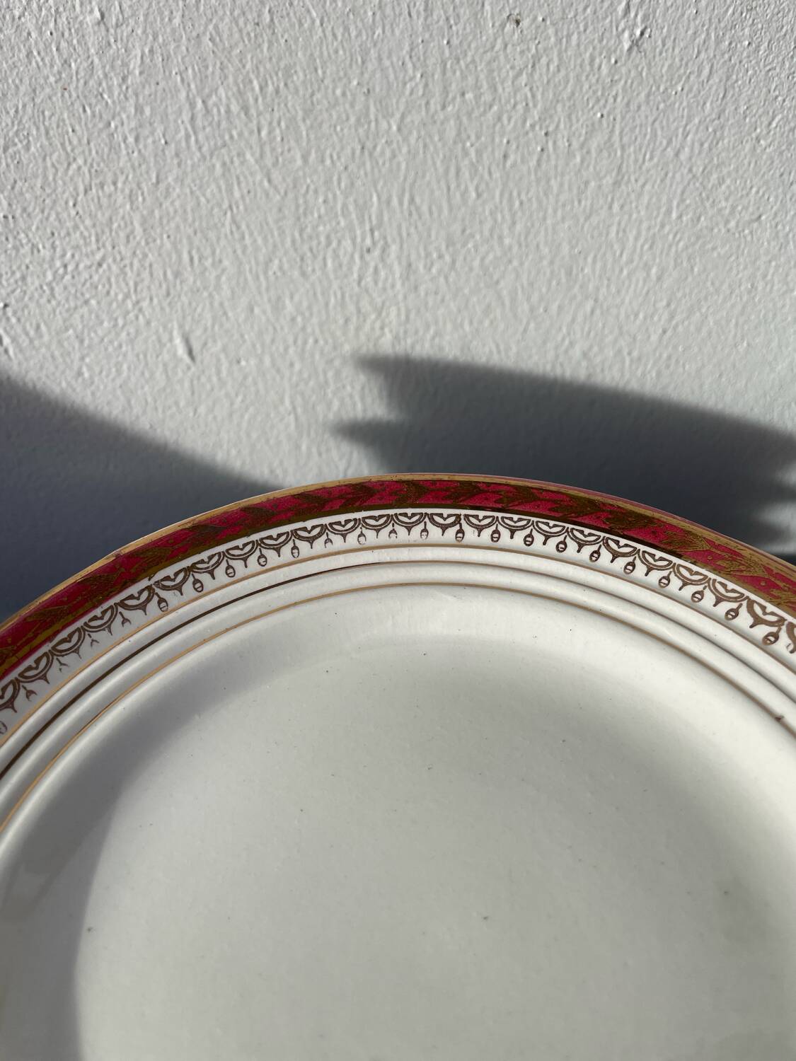 Saint Amand Empire style dessert plate service with 12 gold plates