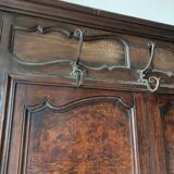 Ancien Portemanteau en Noyer massif et loupe de noyer du 19ème siècle