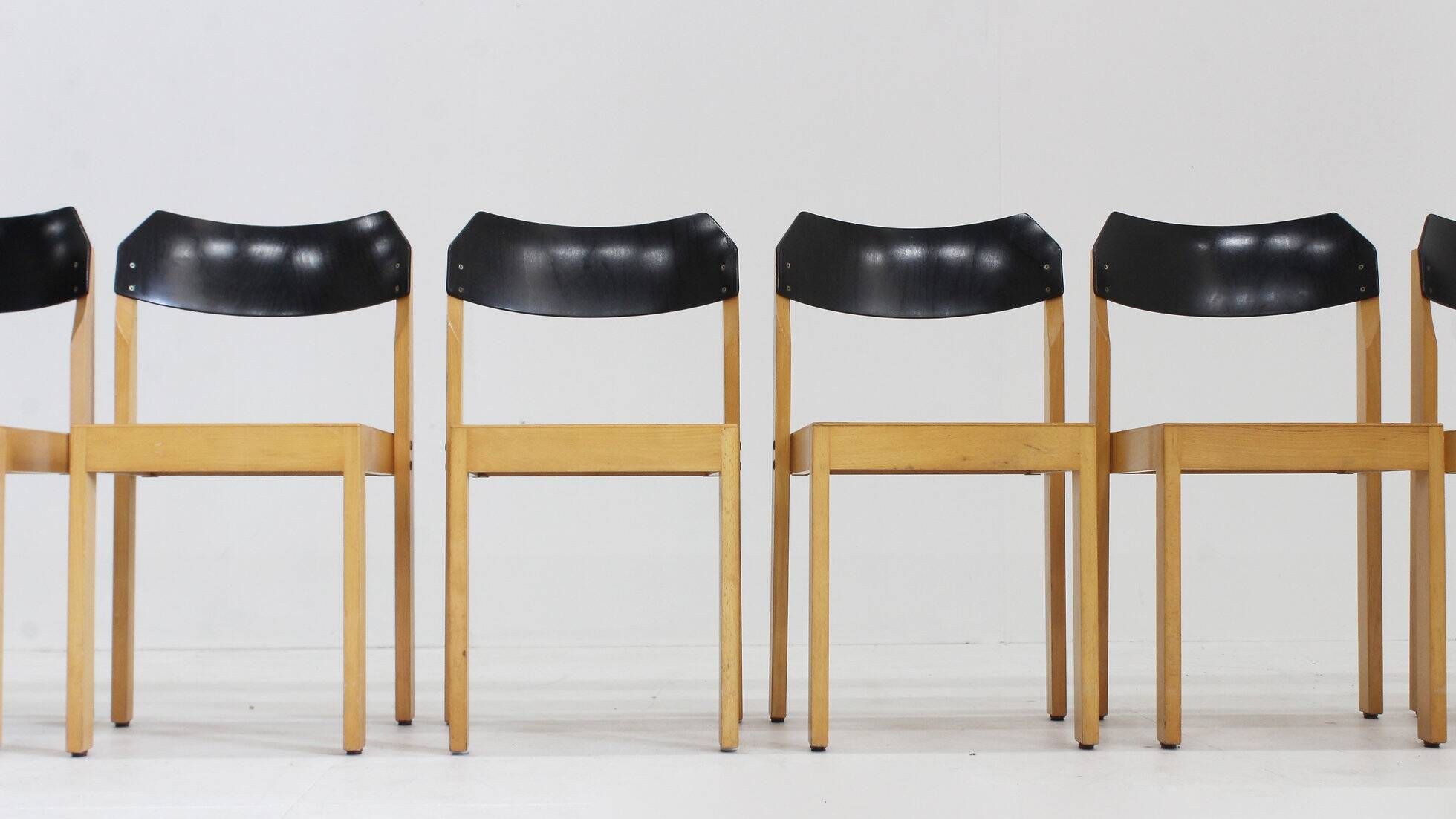 Vintage stackable mid century dining chairs set of 5