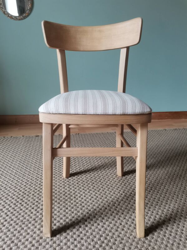 Chaises bistrot rayures beiges