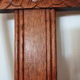 Pair of wooden chairs and Art Deco canning