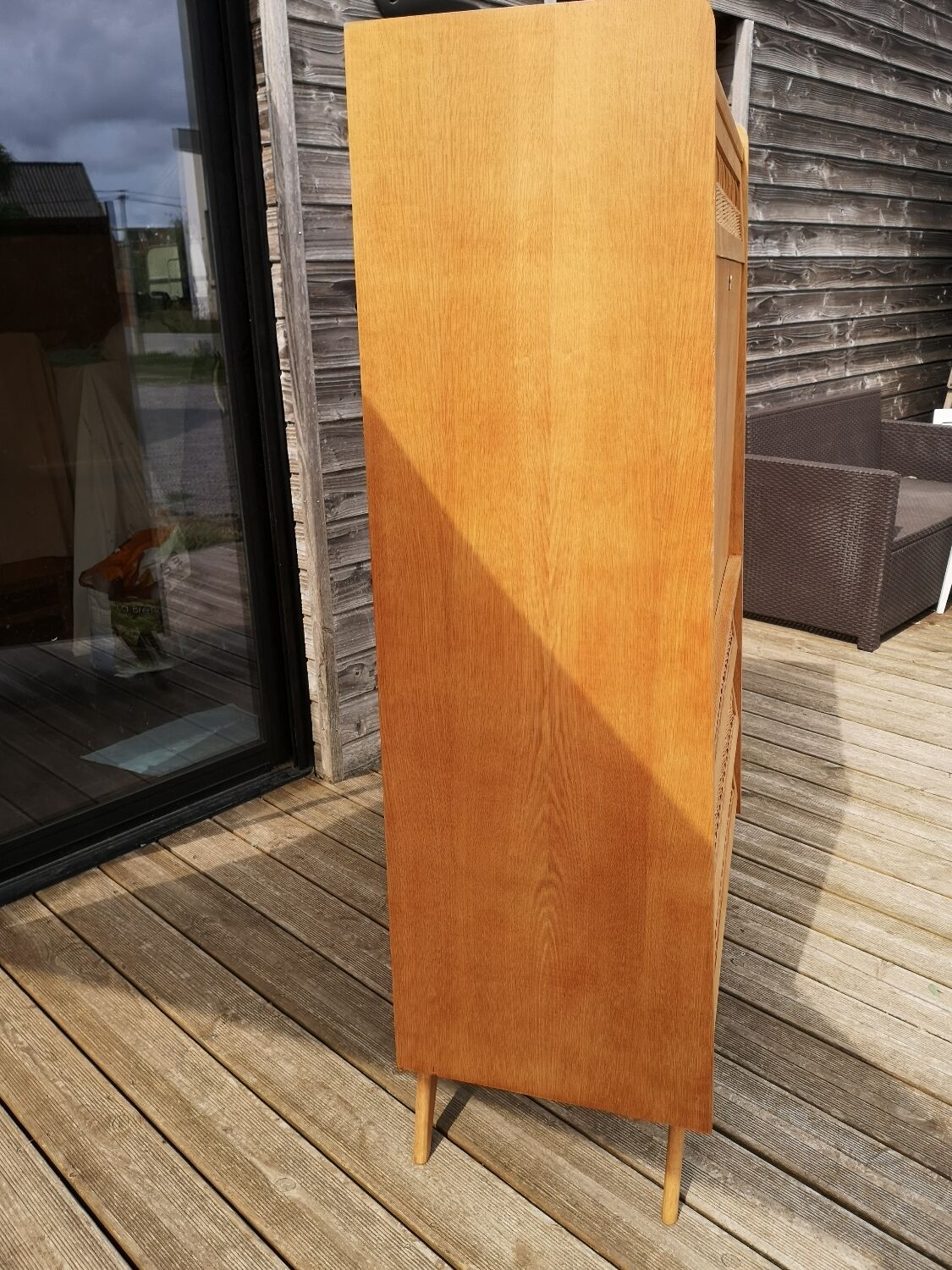 Secretary oak and rattan