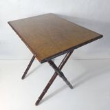 ancienne table pliable en bois imitation bambou XIXème