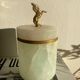 Marble and brass tobacco pot
