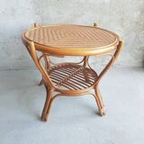 Table basse ronde en rotin