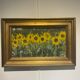 Old painting, still life with sunflowers, signed, XX century