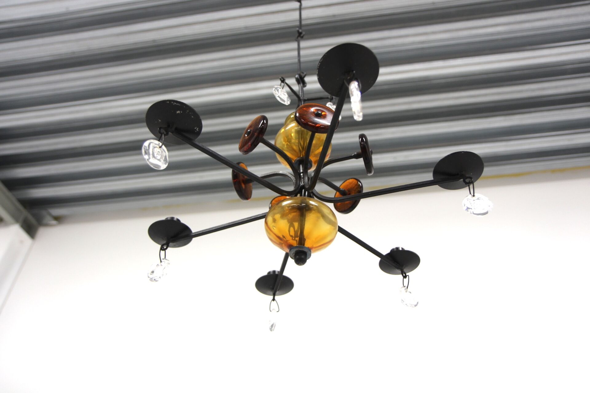 Glass chandelier, Erik Höglund, For Boda Glasbruk & Smide, Sweden, 1970