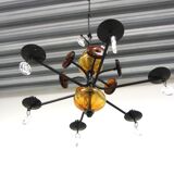 Glass chandelier, Erik Höglund, For Boda Glasbruk & Smide, Sweden, 1970