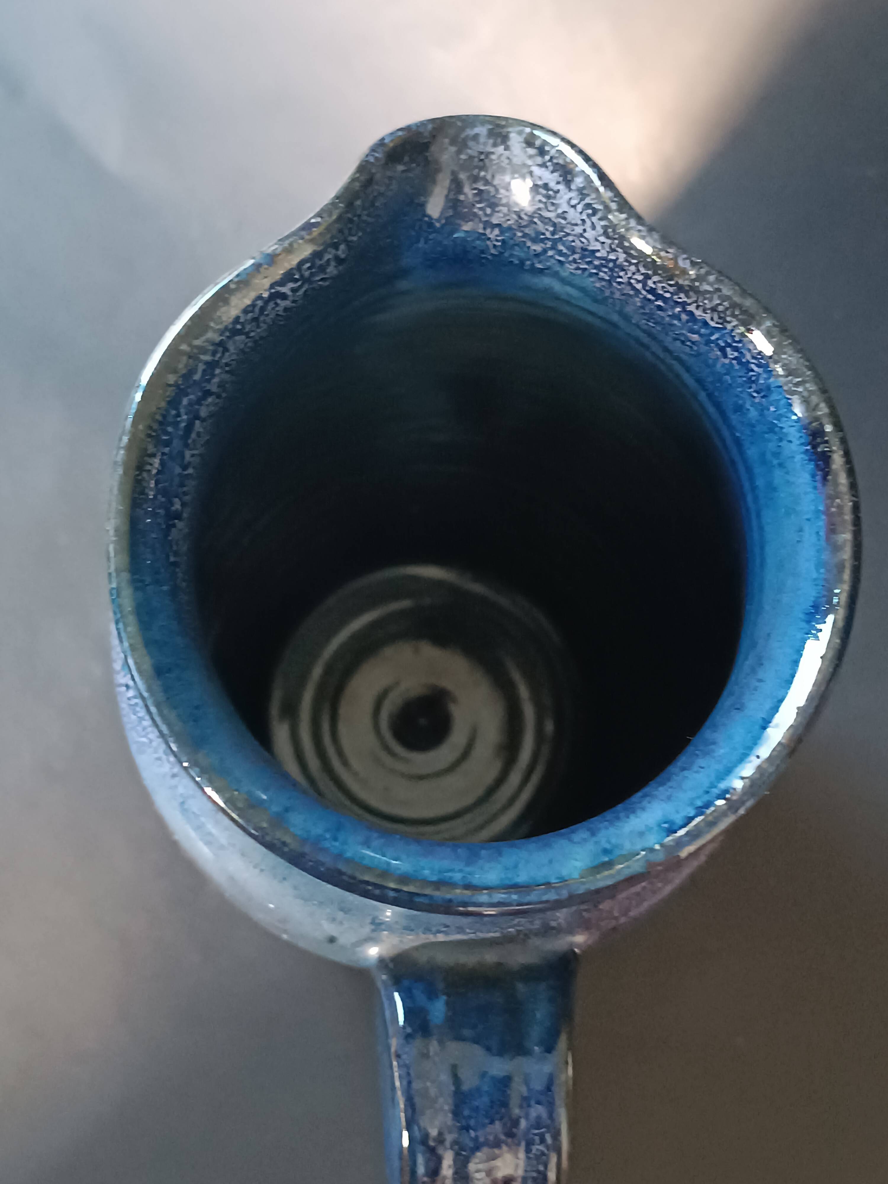 Blue stoneware jug La Combe du Lac Lamoura