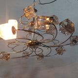 Chandelier suspension 15 glass cubes Italy 1970