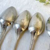 Set of 8 vintage silver plated soup spoons