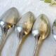 Set of 8 vintage silver plated soup spoons