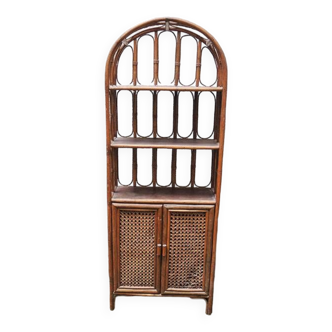 Old rattan & cannage shelf bookcase