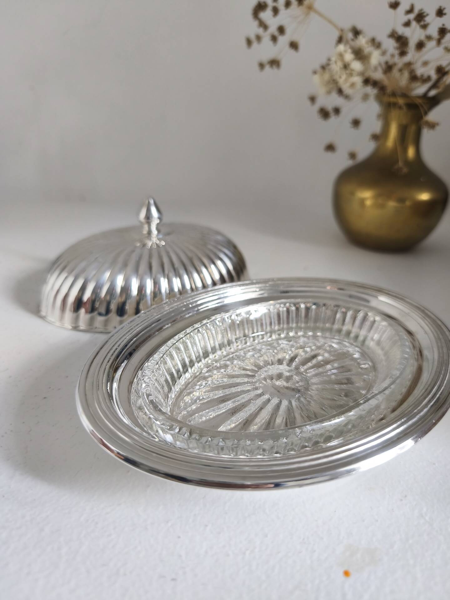 English covered butter dish