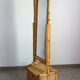 Woven wicker and bamboo full-length mirror, 70s/80s.