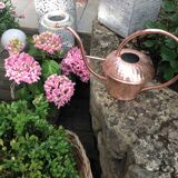 Brushed copper watering can by Lecellier Villedieu vintage 60s-70s