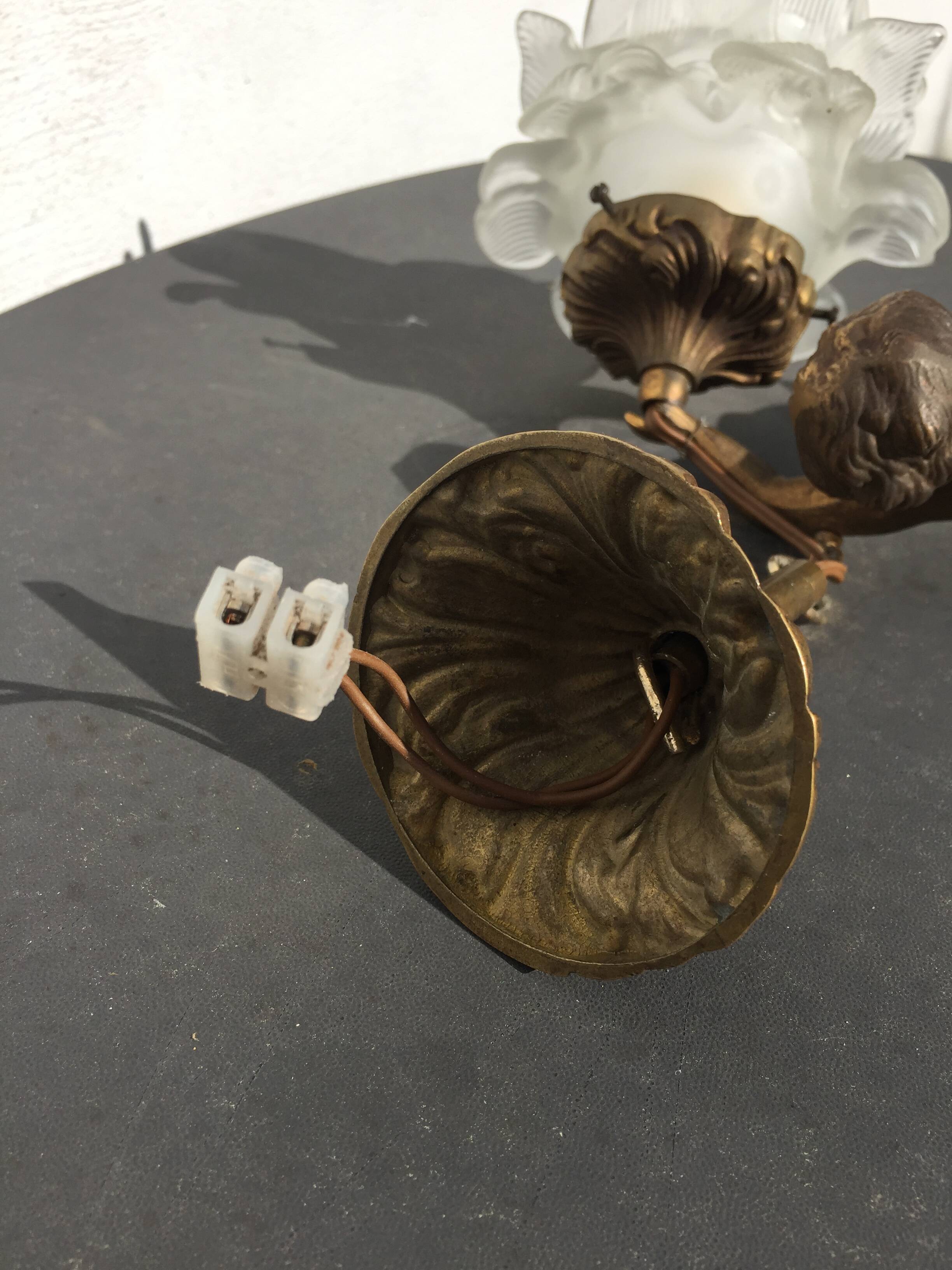 Bronze cherub chandelier