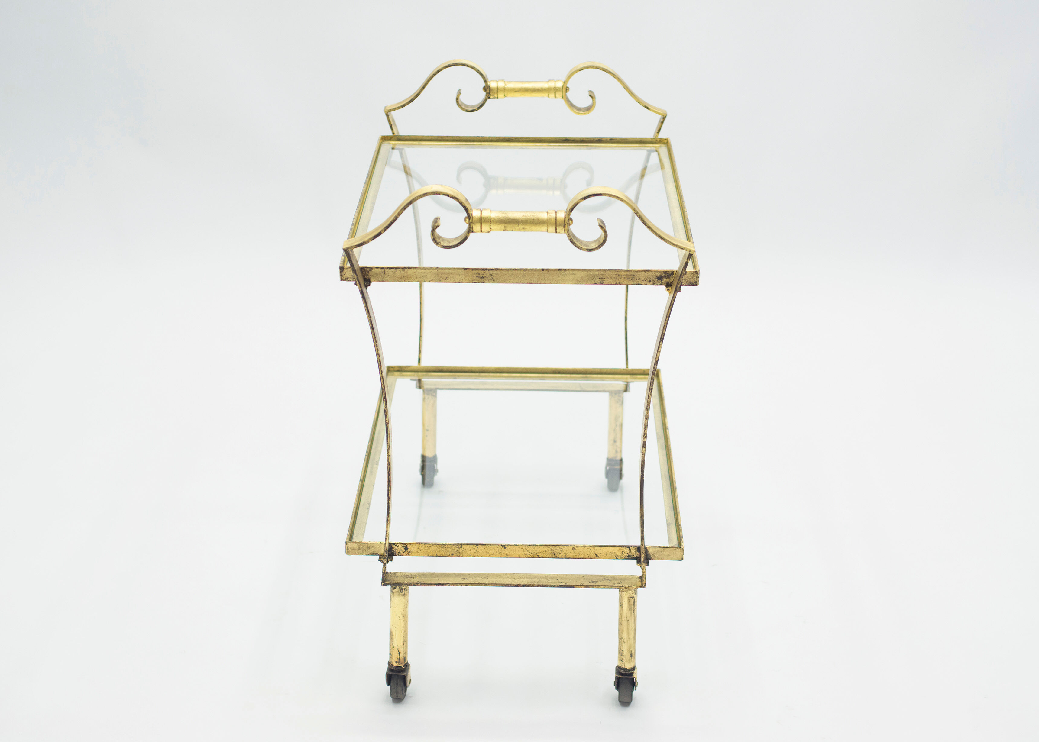 Wheeled service gilded iron glass Ramsay 1940