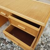 Rattan desk 1980