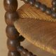 Chaise basse en bois (chêne) et paille circa 1950