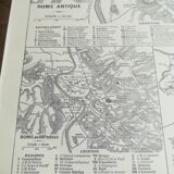 Old map of ancient Rome from 1928
